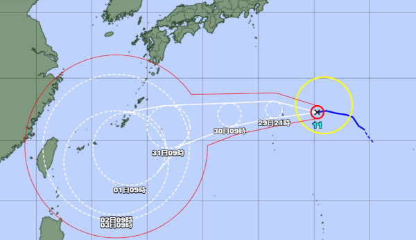 台風11号の進路2022