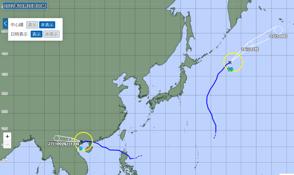 2022年の台風11号のたまごの様子