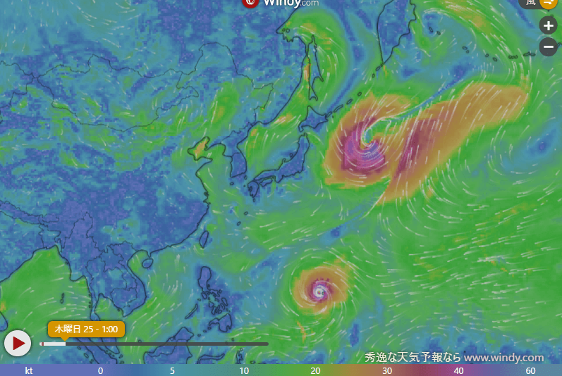 台風２号2023.5.24Windy 