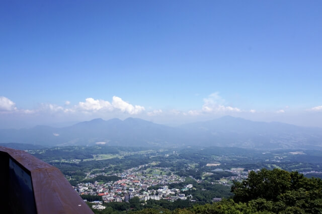 伊香保温泉のロープウェイ山頂での景色