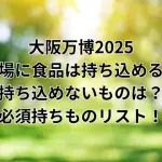 大阪万博2025の会場に食品は持ち込める？持ち込めないものは？必須持ちものリスト！最高に楽しむための準備